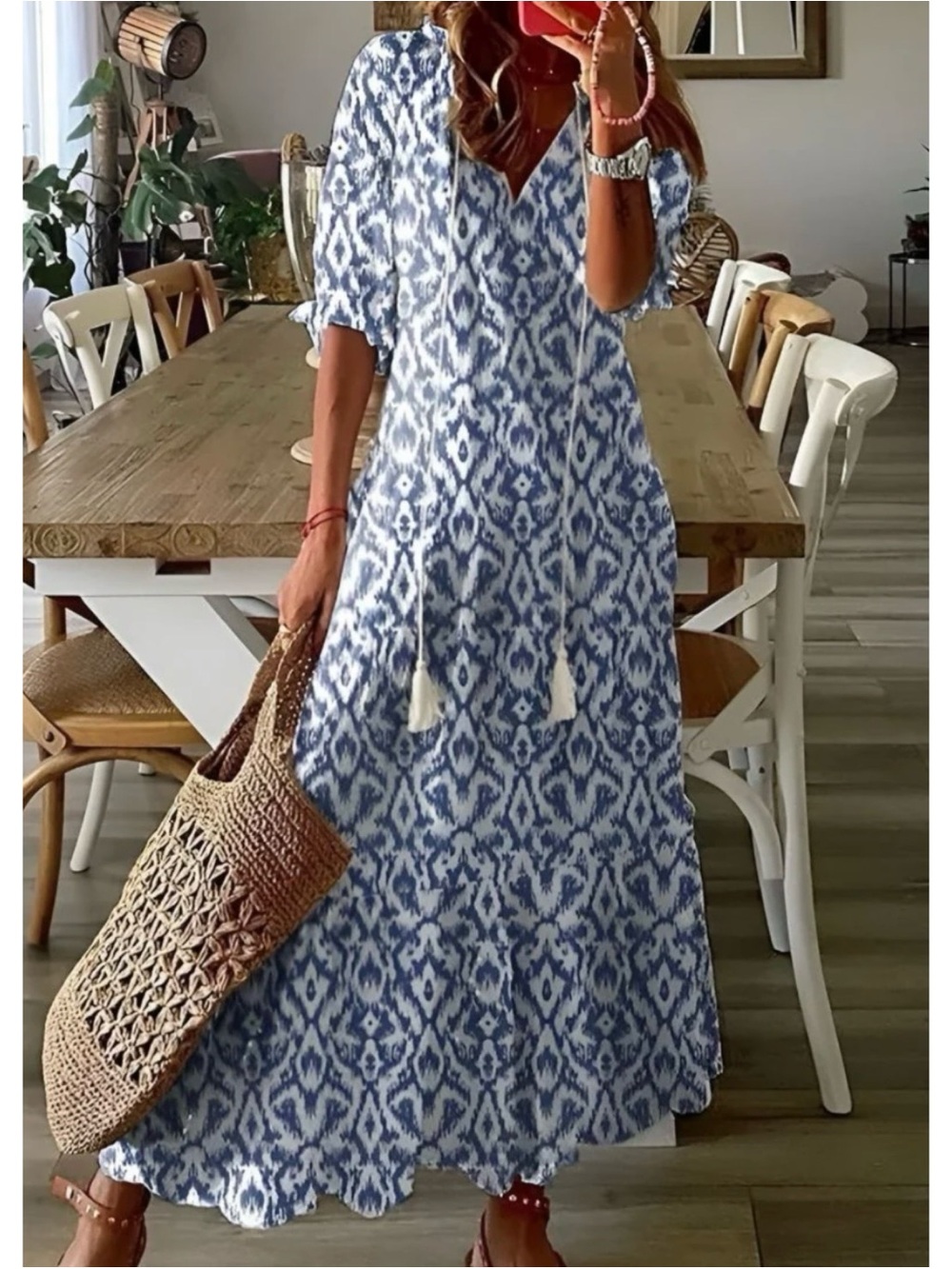 🌟Blue Boho Maxi Dress🌟, Size Small